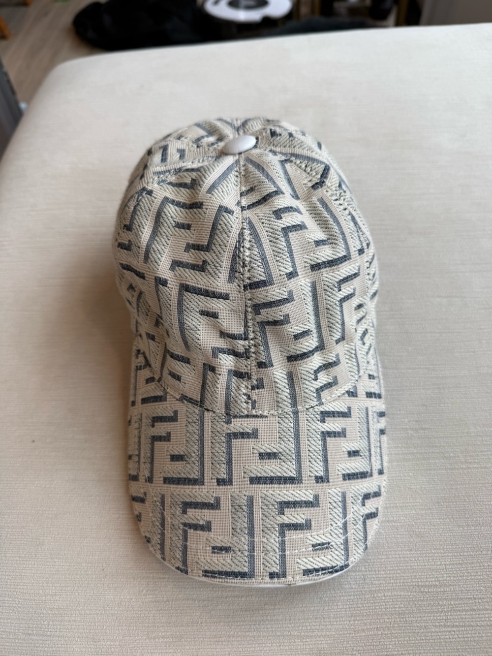 Fendi Ivory & Navy Monogram Baseball Cap - Picture 3 of 7
